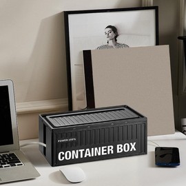 Desk Cable Organizer Box - Management Large Container Shape Cable Organizer | Dustproof Desk Organizer with Lid Heat Dissipation Surge Protector for Socket & TV Wires