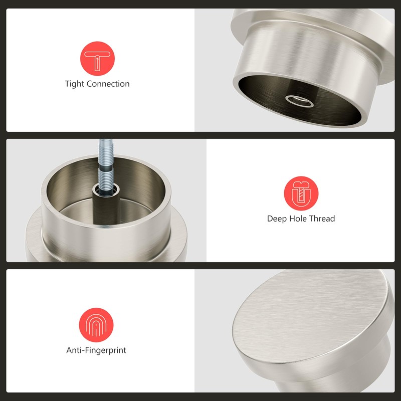 homdiy 10 Pack Cabinet Knobs Brushed Nickel Drawer Knobs Zinc