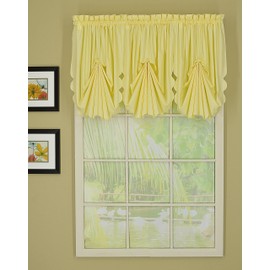 Today's Curtain Orleans Fan Insert Tambour Scallop Edge Curtain, Buttercup, 30" W X 40" L