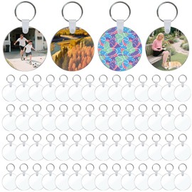 180 PCS Acrylic Keychain Blanks Set - Sublimation Keychain Blanks Bulk for DIY Vinyl Crafting,Luggage Tags, Gift Decorations, Backpack Charms(Round)