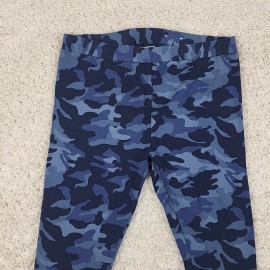 Style&co. Style & Co Leggings Womens 1X Blue Camo Mid Rise Plus Size Pants Gym Cropped