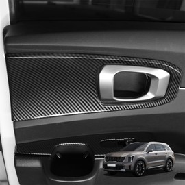 Style ABS Car Interior Door Panel Cover Inner Door Protective Cover Trim Set Compatible with Kia Sorento 2021-2025 MQ4 Accessories (Carbon Fiber Pattern)