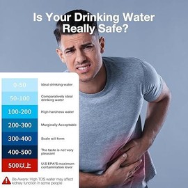 2025 All-New 4 in 1 Tds Meter Digital Water Tester - Accurate and Reliable TDS EC & Temperature(°C,°F) Meter - 0-9990ppm - Professional Testing for Drinking Water, RO/DI System, Aquariums, Pool, etc.