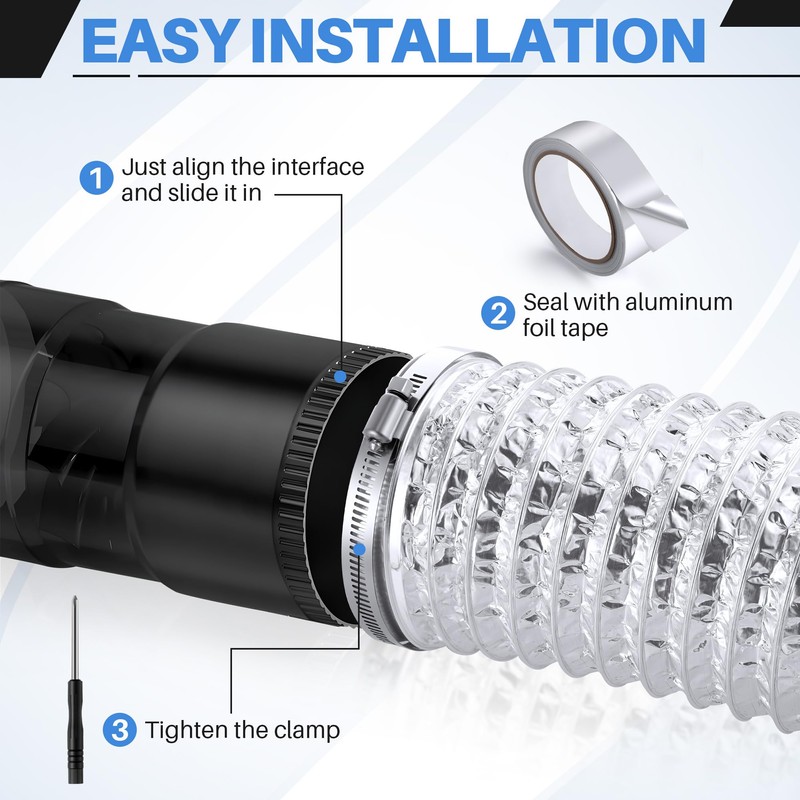 Dreyoo 6 Pack 4" Flexible Dryer Vent Hose, 3 Ft