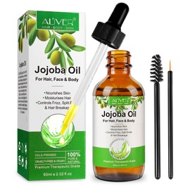 Jojoba Oil Hair for Hair Growth, Jojoba Oil for Hair, Jojoba Oil Organic Prevention of Hair Loss and Promote Hair Growth, for Growth Eyelashes, Beard, Nails, Nourishes the Scalp, 60 ml