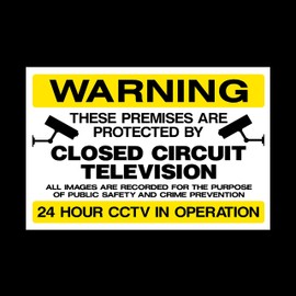 CCTV Closed Circuit Television Premises Protected Plastic Sign - Security, Camera, Closed Circuit TV, Warning Safety (MISC48)