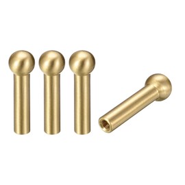 sourcing map Decorative Wall Hooks, 4Pcs - Solid Brass Entryway Coat Hooks, Hangers Wall Mounted for Bathroom, Cloakroom, Wardrobe, Shoe Cabinet (12mm x 40mm)