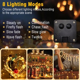 hangyiwei Solar Fairy Lights Outdoor - Waterproof Garden Lights with 8 Modes - Decorative Lights for Patio, Garden, Wedding, Party q01