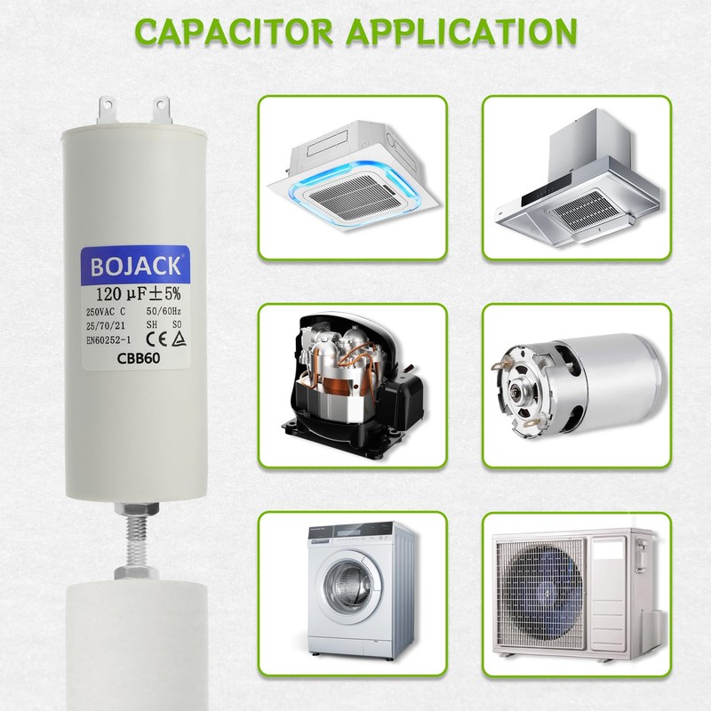 BOJACK CBB60 120 uF mfd ±5% 250v Volt 50/60Hz AC