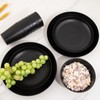 LIYH 48pcs Black Wheat Straw Dinnerware, Plates and Bowls Set,