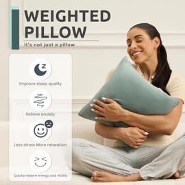 HZFAMZ Weighted Pillow, Weighted Pillows for Adults 9lbs, Weighted Body Pillow with Machine Washable Cover, Glass Bead Body Pillows for Anxiety, Sleep Support, Stress Relief and ADHD