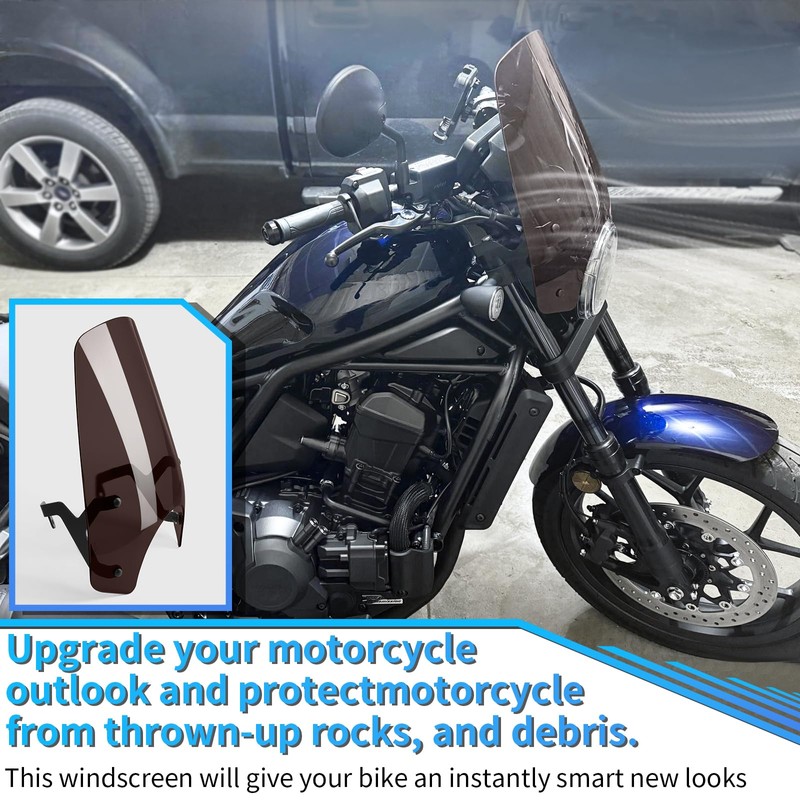 WOOGA Motorcycle Front Fairing Windscreen Windshield Flyscreen Visor Replacement for