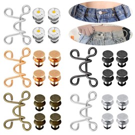 8 Sets Adjustable Waist Buckle Extender,Jeans Extender Waist Extender Button for Adults and Kids Waistband Tightener