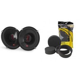 JBL Stage3627FAM Stage3 6-1/2" Two-Way Car Audio Speakers - No Grills with RKFR6 Fast Rings 6" & 6.5"