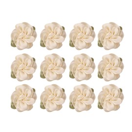 12PCS White Mini Rose Hair Clips Jasmine Barrettes Headpiece Hairpins for Women Wedding Bridal Flower Accessories