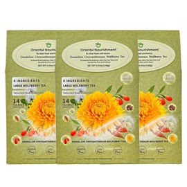 Oriental Nourishment Dandelion Chrysanthemum Wolfberry Tea Promote Kidneys Liver Health Natural Blend Of Six Herbal Ingredients Clear Heat And Toxins Natural Herbal - Pcs: 3pcs（Family Pack）42bag