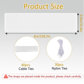 ROEOWENE Children's Safety Net Stairs, 6 m x 0.9 m Stair Safety Net for Children, Baby Balcony Net, Stair Railing, Safety Net, Patio Protection Net, Stair Railing, Fence Mesh for Pets Safety Net Kids