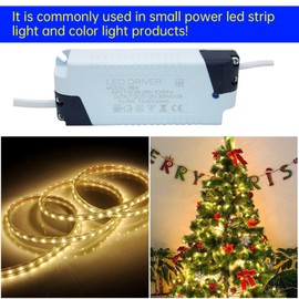 Qimoo 36W LED Driver, Constant Current 300mA AC 85~265V Output 75~144V DC Female Connector External Power Supply Rectifier Transformer for LED Ceiling Light