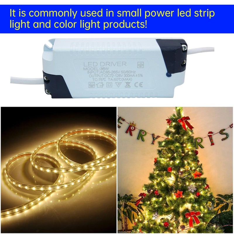 Qimoo 36W LED Driver, Constant Current 300mA AC 85~265V Output