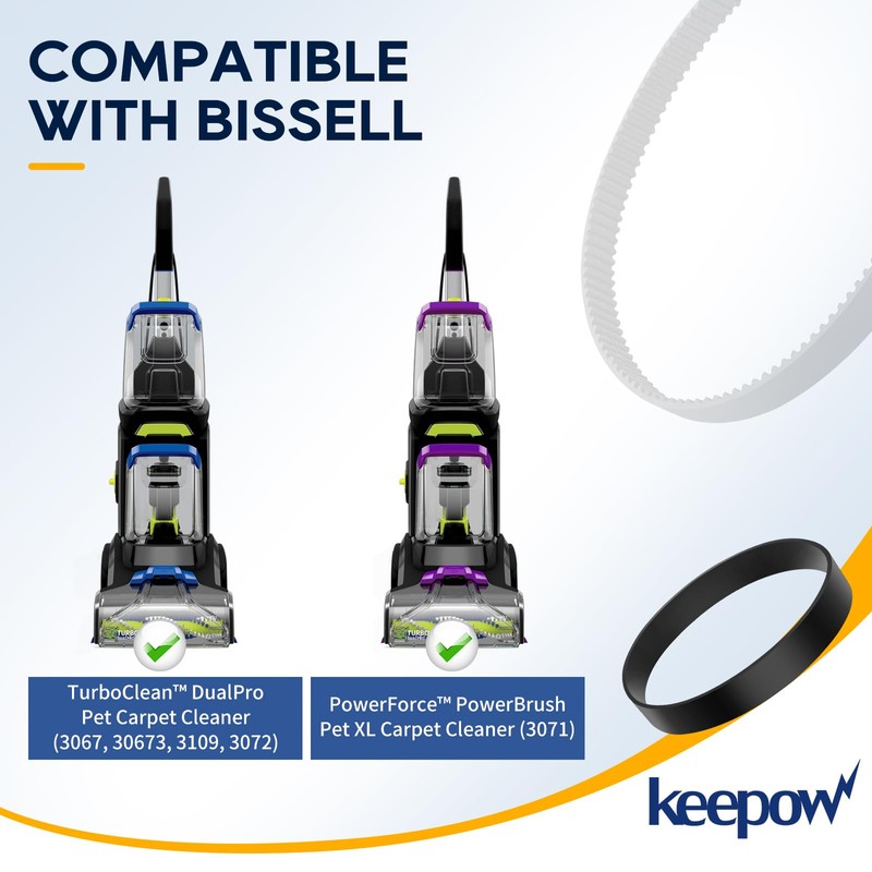 KEEPOW Replacement Belts Set for Bissell 3071 PowerForce PowerBrush Pet