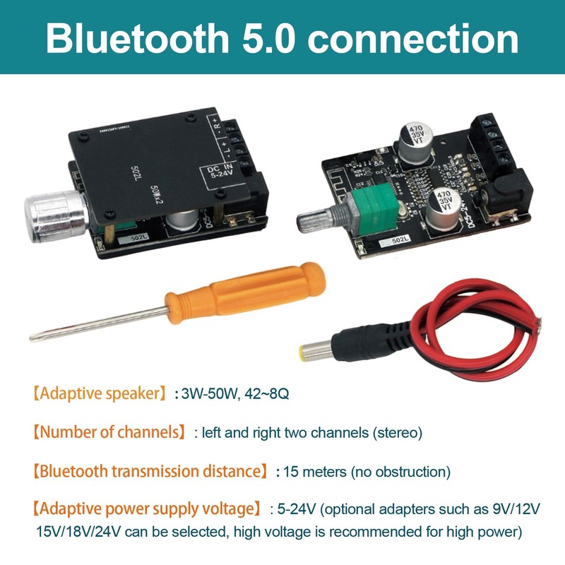 SIGANDG Bluetooth 5.0 HiFi Amplifier Board 2 x 50 W