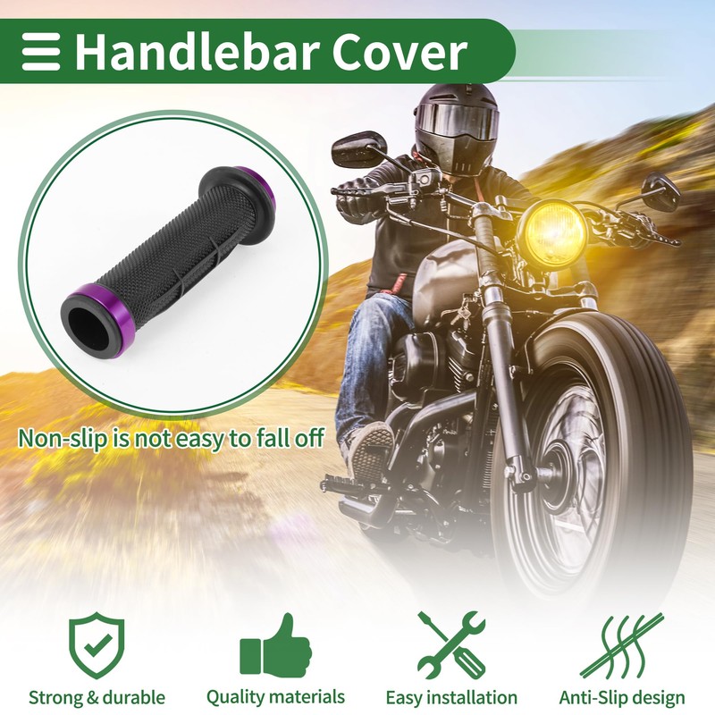 X AUTOHAUX 7/8" 22mm 15/16" 24mm Motorcycle Hand Grips Cover