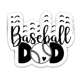 Baseball Dad Sticker (3pcs) – Waterproof Vinyl Decal for Laptop, Tumbler, Water Bottle, Scrapbook – Cute Baseball Gift for Dad, Papa, Daddy, Coach – Father's Day Gift – 3" x 2.1"
