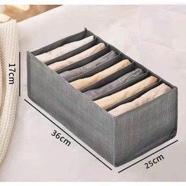 xutong 6 Pieces Wardrobe Organizer Clothes Organizer with Folding Divider Washable Storage for Jeans Pants Organizer T Shirts 7 Compartments 36 x 25 x 17 cm