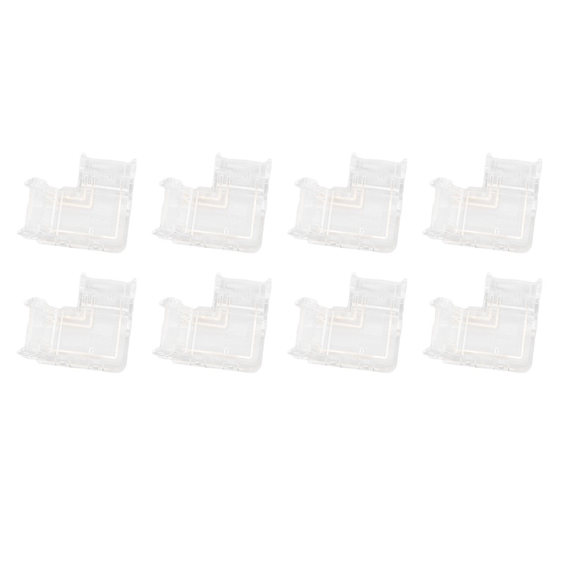 8pcs LED Strip Light Connector Professional Transparent 3Pin L Shaped