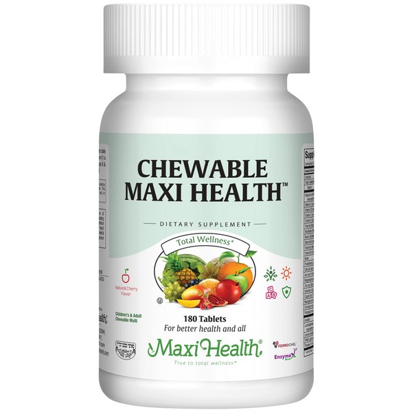 Maxi Health Chewable - Multivitamin for Men and Women - Enhanced Absorption and Bioavailability - Daily Mens Multivitamins and Womens Multi Vitamin & Mineral Supplement for Adults (180)