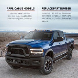 KARPAL Tailgate Spoiler Top Protector Cover Molding Cap Compatible with 2009-2018 Dodge Ram 1500 2010-2018 2500 3500 TO1904100 ABS Black