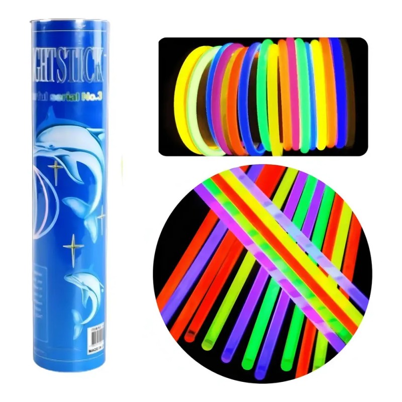 Kit de 100 pulseras LED fluorescentes de neón para fiestas