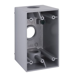 BELL 1-Gang Weatherproof Deep Box, Three 3/4 in. Threaded Outlets, Gray (5386-0)