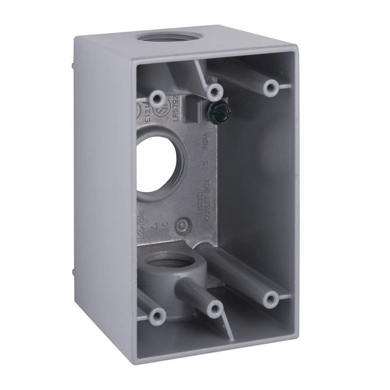 BELL 1-Gang Weatherproof Deep Box, Three 3/4 in. Threaded Outlets,
