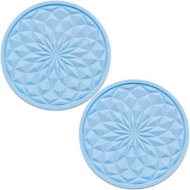MEAJOO 2 Pack Silicone Car Cup Holder Coaster – 2.75 Inch Non-Slip Drink Mat, Universal Fit for Most Vehicles – Cute & Functional Auto Accessories (Light Blue)