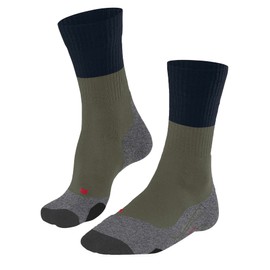 FALKE Men's TK2 Explore M SO Wool Thick Anti-Blister 1 Pair Hiking Socks, Green (Herb 7754), 9.5-10.5