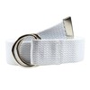 Gelante Canvas Web D Ring Belt Silver Buckle Military Style