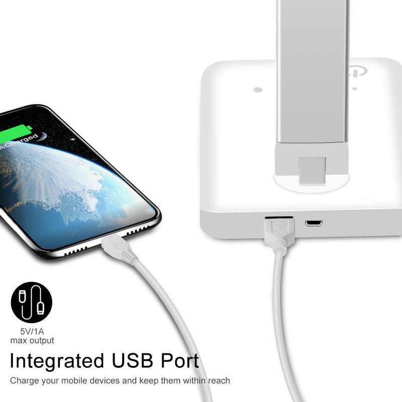 AFROG Multifunctional LED Desk Lamp with USB Charging Port, 5