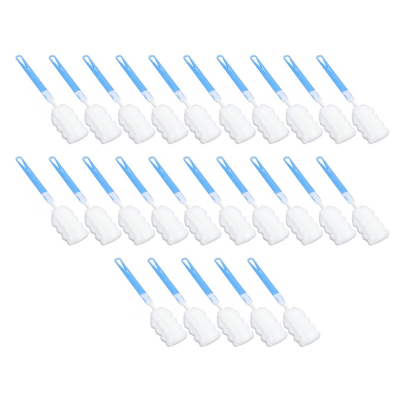 50pcs Bottle Sponge Brush Long Handle Cup Cleaning Sponge Brush