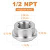 GASHER 2PCS Aluminum Weld On Bung 1/2" NPT Female Weldable