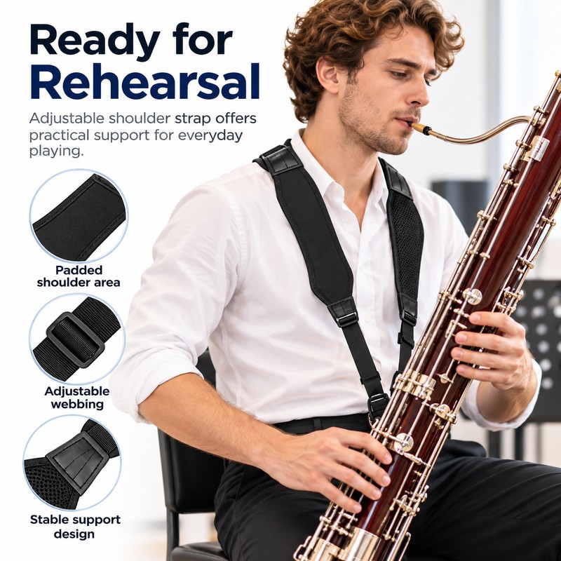 Tuba Shoulder Strap for Brass Instrument Support – Easy-Clean Carrying