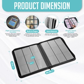 Top Loader Binder - 9 Pocket (3" x 4"), Holds 288 Toploaders | Baseball Toploader Cards Binder & Card Holder For Sports Cards, Binder For TCG & MTG Cards