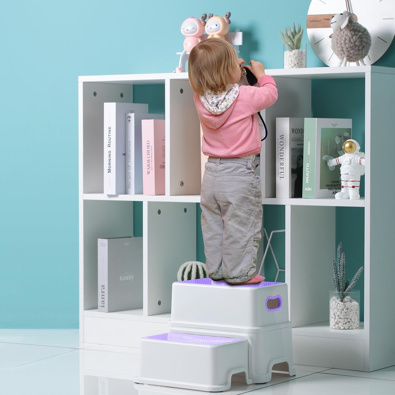 Victostar Toddler Step Stool,2 Kids Step Stool for Bathroom Sink,Baby