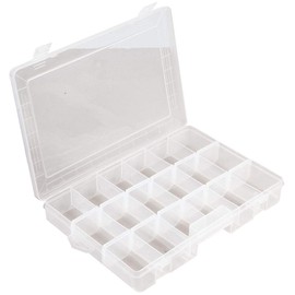 DURATOOL D00414 6-18 Compartment Transparent Organiser Box with Removable Sections - 42mm x 186mm x 292mm