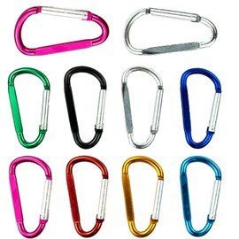 10 Pieces D-ring Carabiners, Multicolor D-Ring Keychain Carabiners Locking Carabiners Climbing Carabiners Clip for Outdoor Home RV Camping Fishing Hiking Traveling
