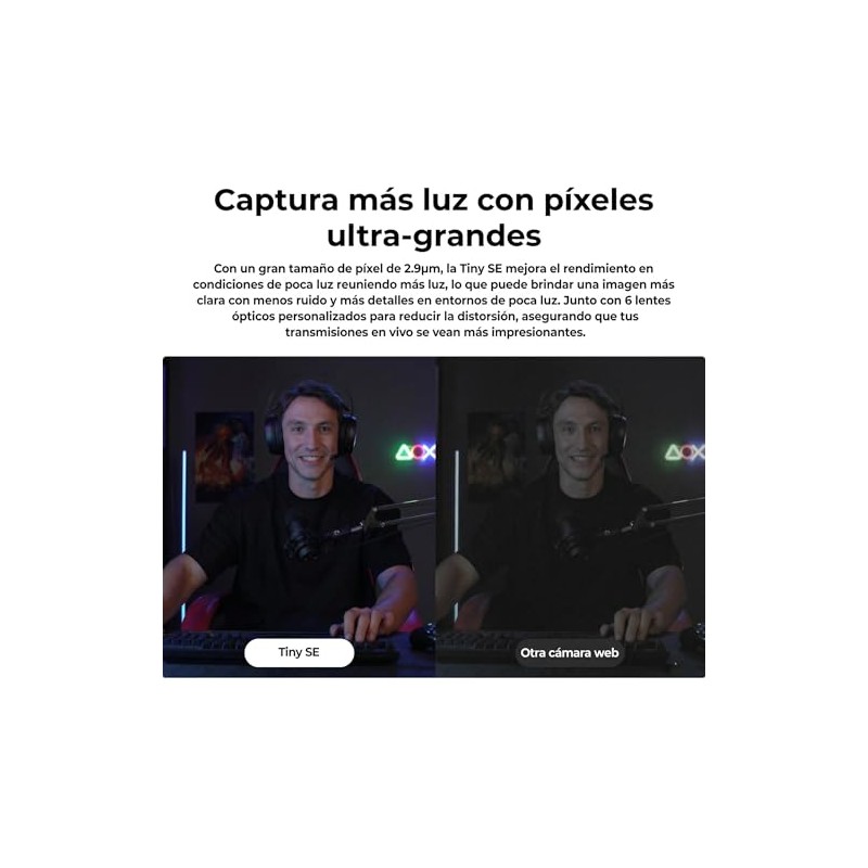 OBSBOT Tiny SE Cámara Web IA, Webcam PTZ con Seguimiento