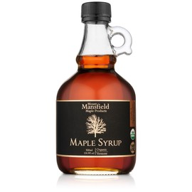 Mansfield Maple Certified Organic Pure Vermont Maple Syrup Grade A Golden Delicate, 500ml Glass Bottle