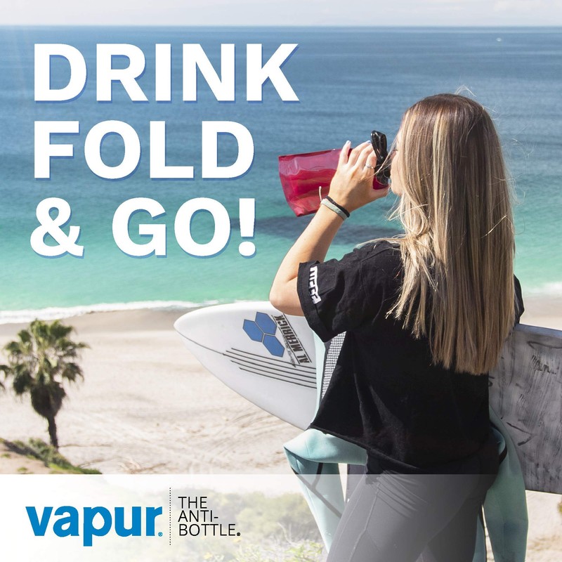 Vapur Solid Foldable Wide Mouth Water Bottle - 0.7L, Magenta