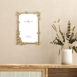 Marco de fotos decorativo de mariposa, 4 x 6 pulgadas, para visualización vertical en mesas, perfecto para decoración del hogar, boda, vacaciones, graduación o cualquier foto de hito (dorado)