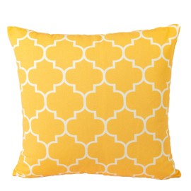 CUSHY HOME 4 Pack Matching Cushion Covers Geometric Pillowcases for Livingroom Sofa Bedroom with Invisible Zipper 45cm x 45cm 18x18 inches Yellow